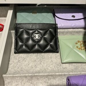 CHANEL Classic Card Holder- Black, Caviar, SHW🖤
